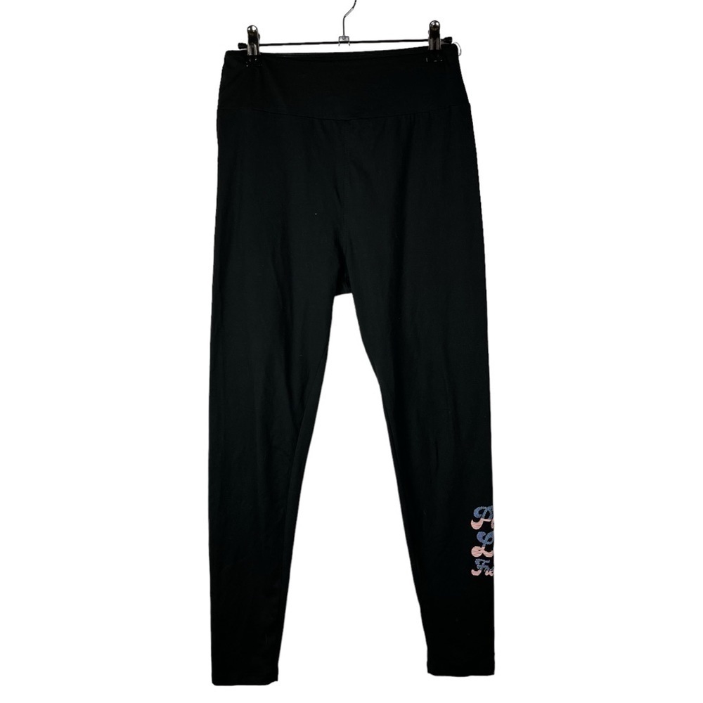 Lularoe Black‎ Peace Love Freedom Soft Leggings OS